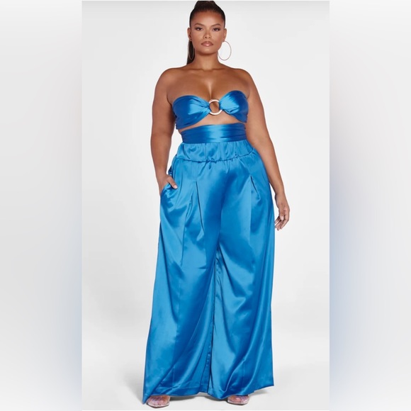 Blue Satin Matching Set - Picture 4 of 12